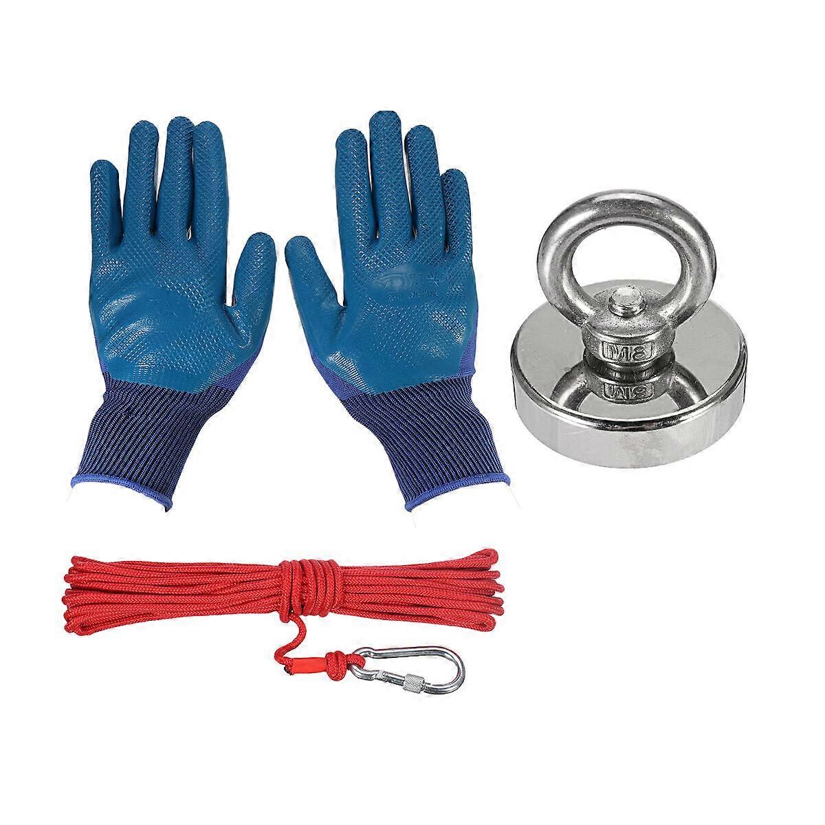 Hnj48/60/75mm Strong Neodymium Fishing Magnet Set With 10m Rope And Gloves Fishing Tools