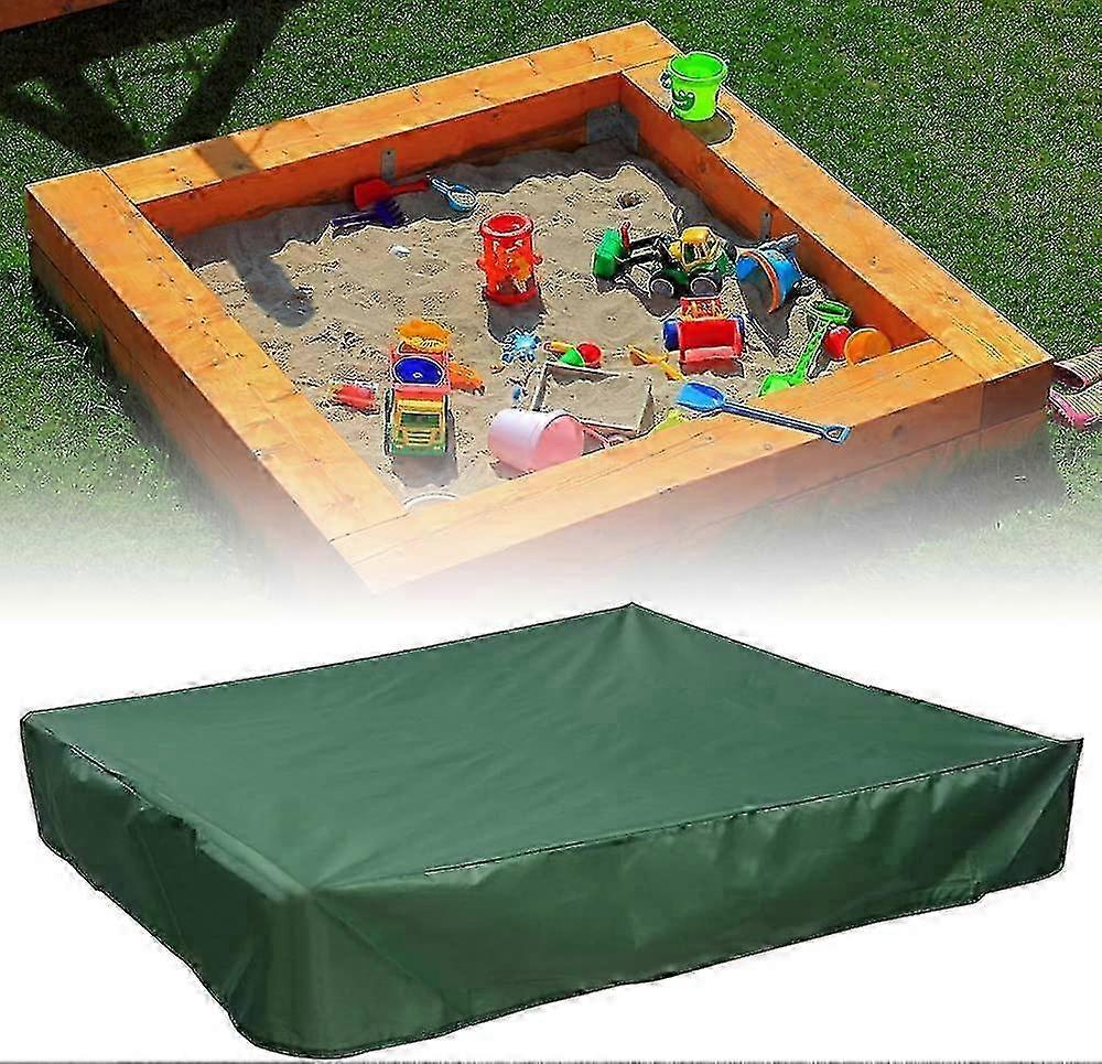 Sandpit Cover 150x150 cm Waterproof Cover UV Protection 70% Protection for Oxford Sandpit with Drawstring, Green (150x150 cm)
