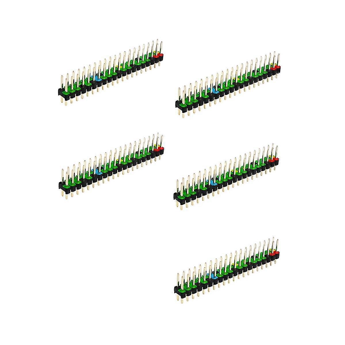 5 Pcs 2 x 20 Pin Male GPIO Header for Raspberry Pi Zero Double Row 20 Pin Male Pin GPIO Connector Stacking Header Extend