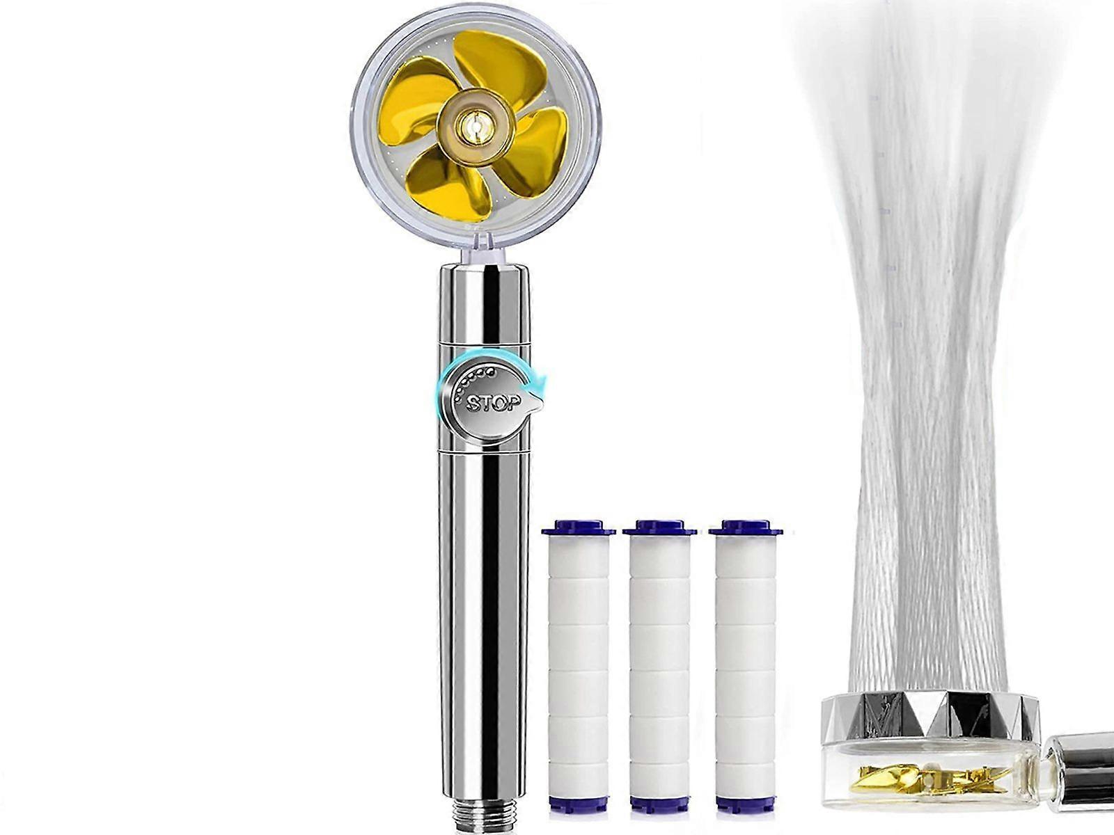 Handheld Propeller High Pressure Shower Head Yellow