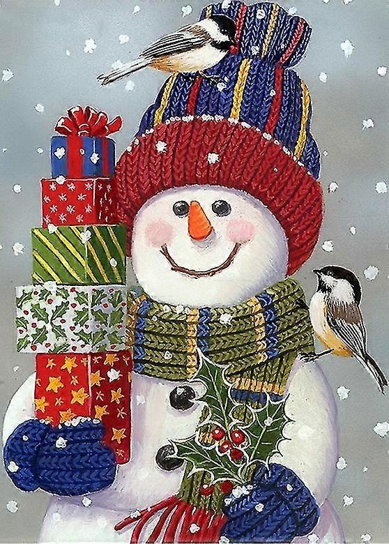 New 5d Diy Full Drill Diamond Cross Stitch Painting Snowman Embroidery Rhinestone Mosaic Painting Home Decor Funhome