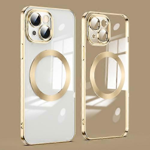 For iPhone 15 Lens Protector MagSafe Electroplated Mobile Phone Case