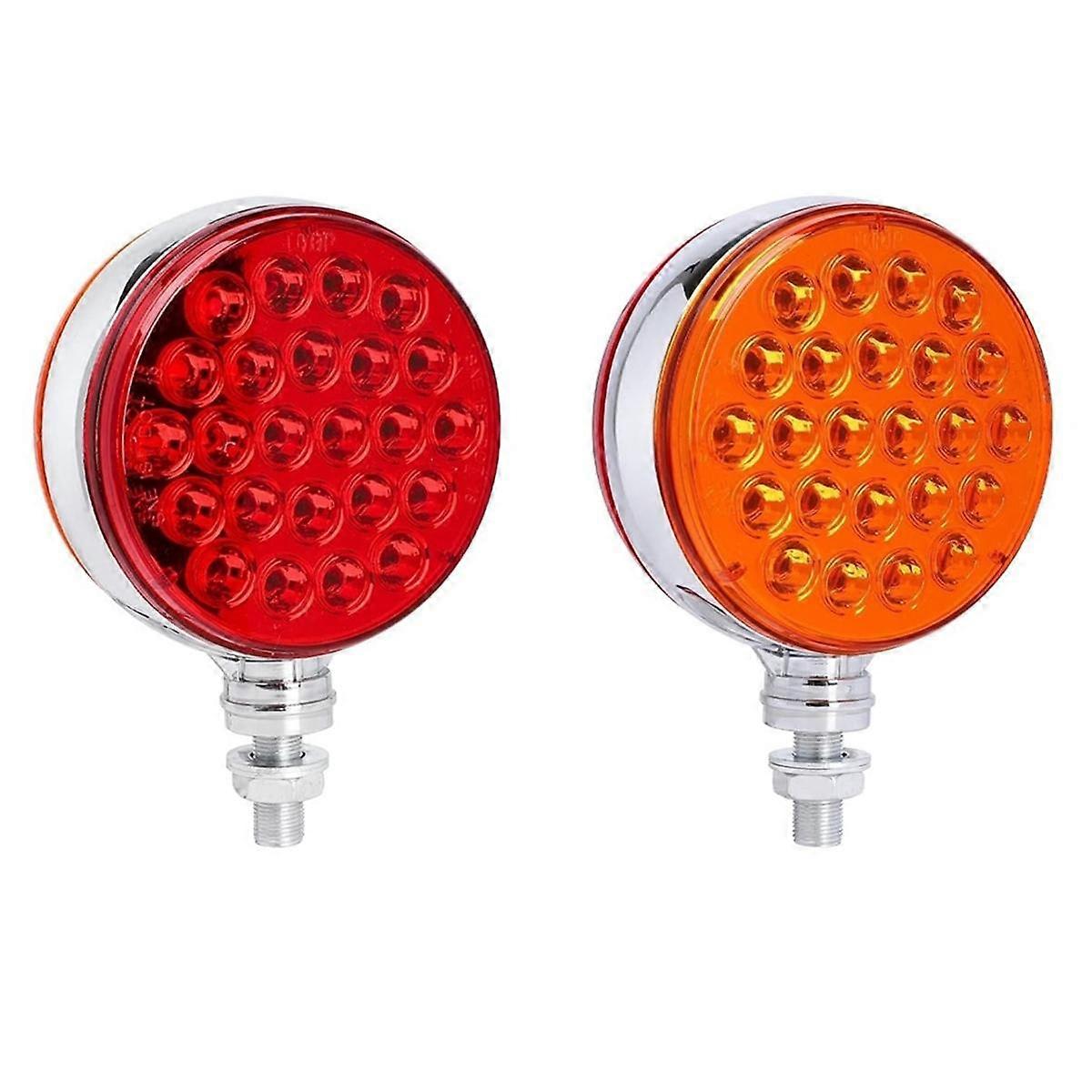 Round Base Fenders Lights,Led Double Sided Turn Signal Lights for Semi Truck Trailers,Marker Tail L