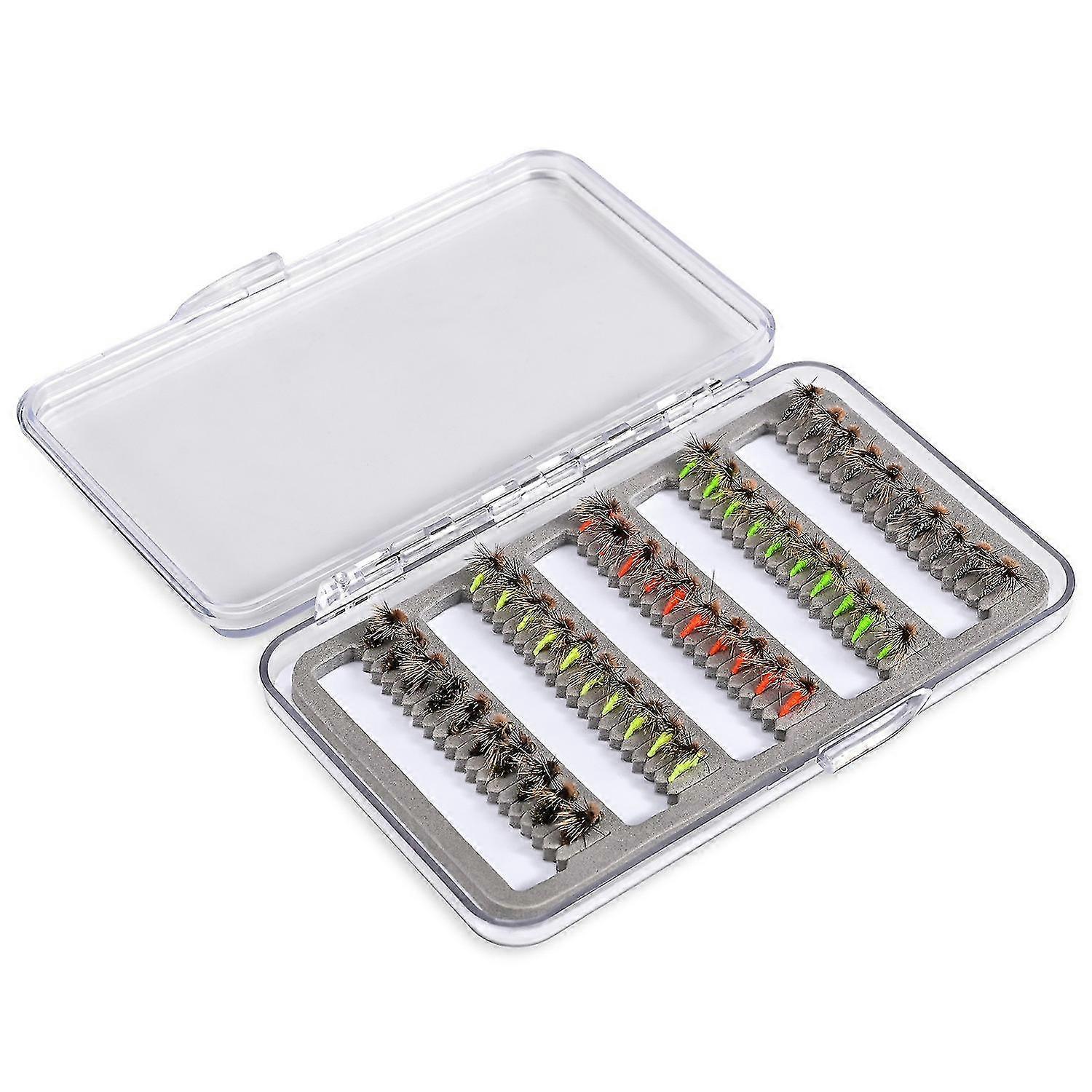 LEO 28254 50Pcs Fliegenfischer Köder Kit Kunstköder für Barsch Forelle Lachs Angelzubehör - Fliege