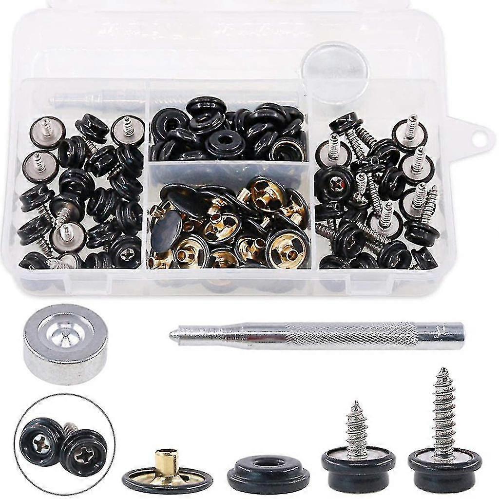 40 Sets 120pcs Fastener Screw Snaps Kit Panel Push Screw Snap Fastener Kit