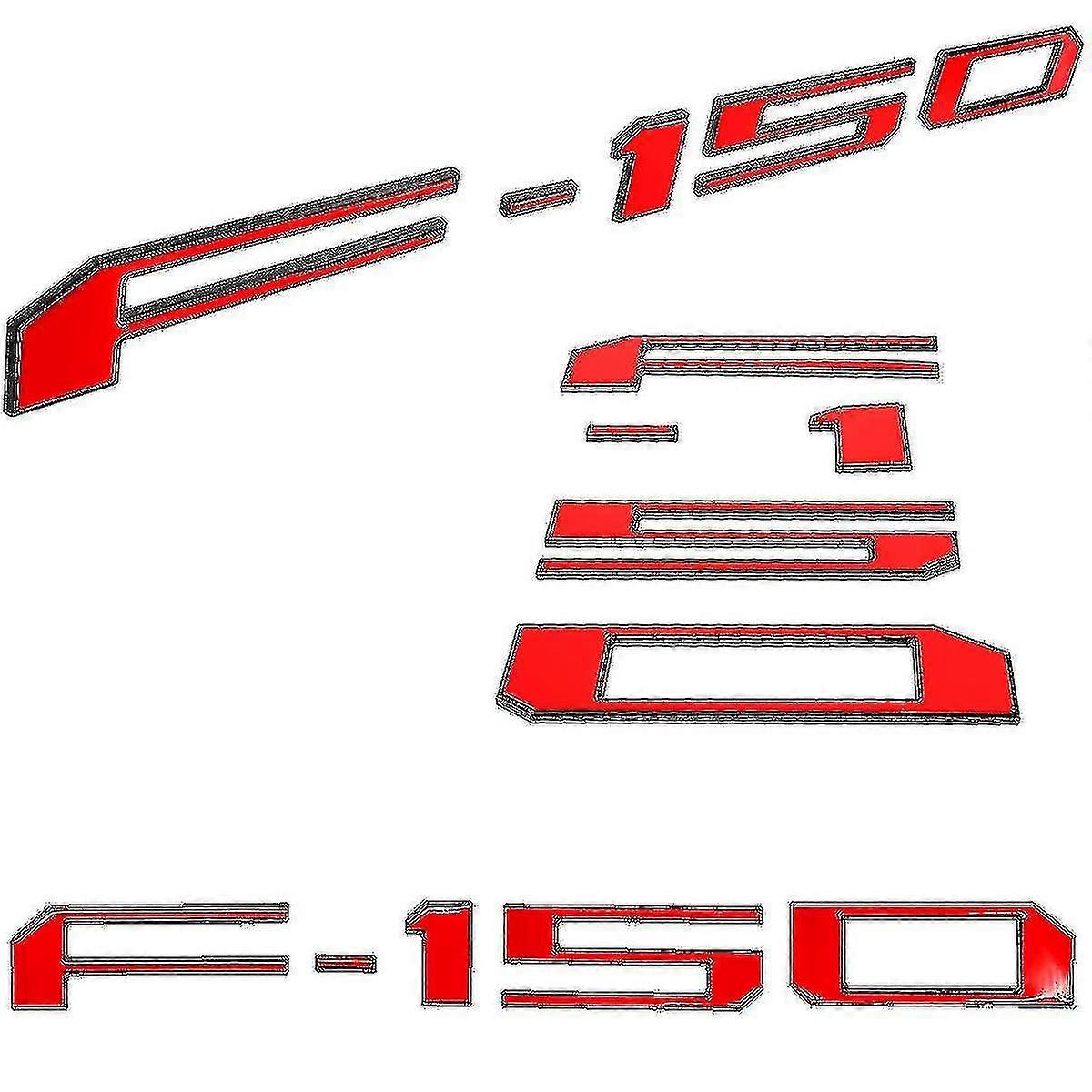 3d Raised Tailgate Insert Letters- 3m Adhesive Emblem(black Edge Red)