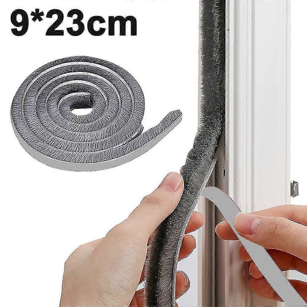 Adhesive Brush Weather Stripping Tape For Sliding Sash Window (gray)