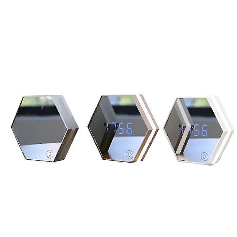 Three-color Multi-function Mirror Led Makeup Mirror Light Night Light Alarm Clock
