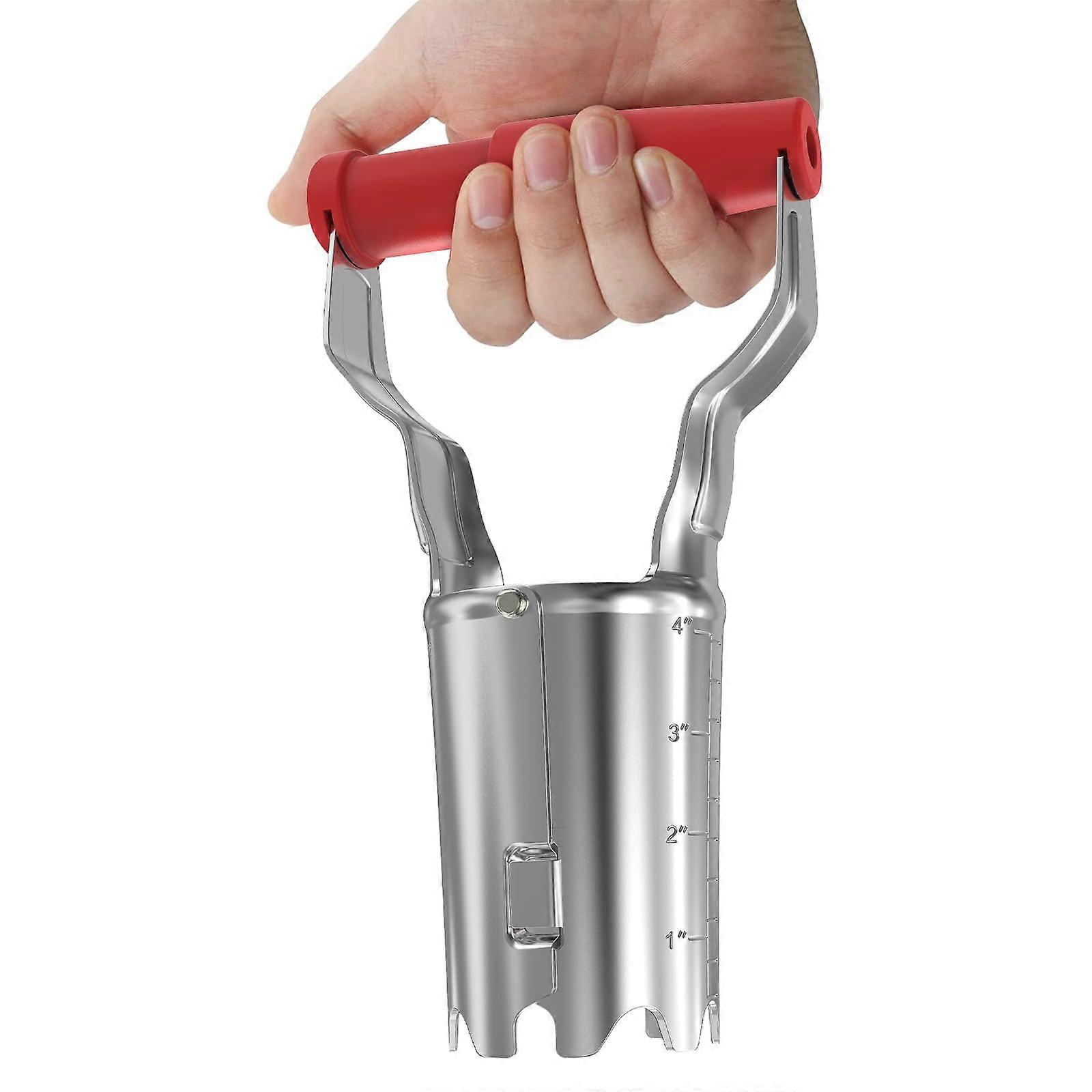 Bulb Planter with Depth Mark - Ideal Bulb Transplanter for Planting (Red)