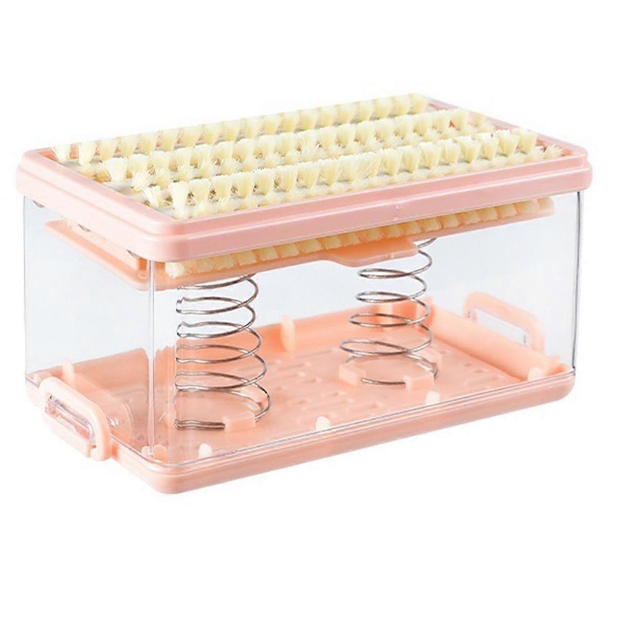 Multifunctional Foam Soap Box Foam Storage Box Roller Foam Soapdish Hands-Free Laundry Tool Pink