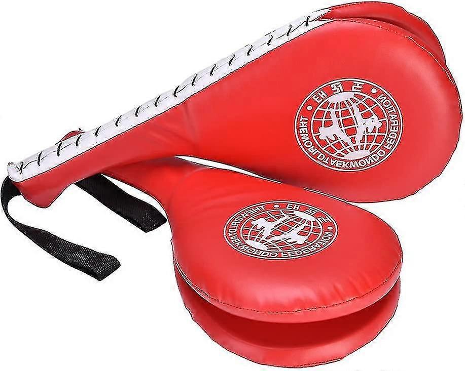 1 Pair Target Taekwondo Pad Double Paddles Kick Paddle For Tae Boxing Karate Trainingred