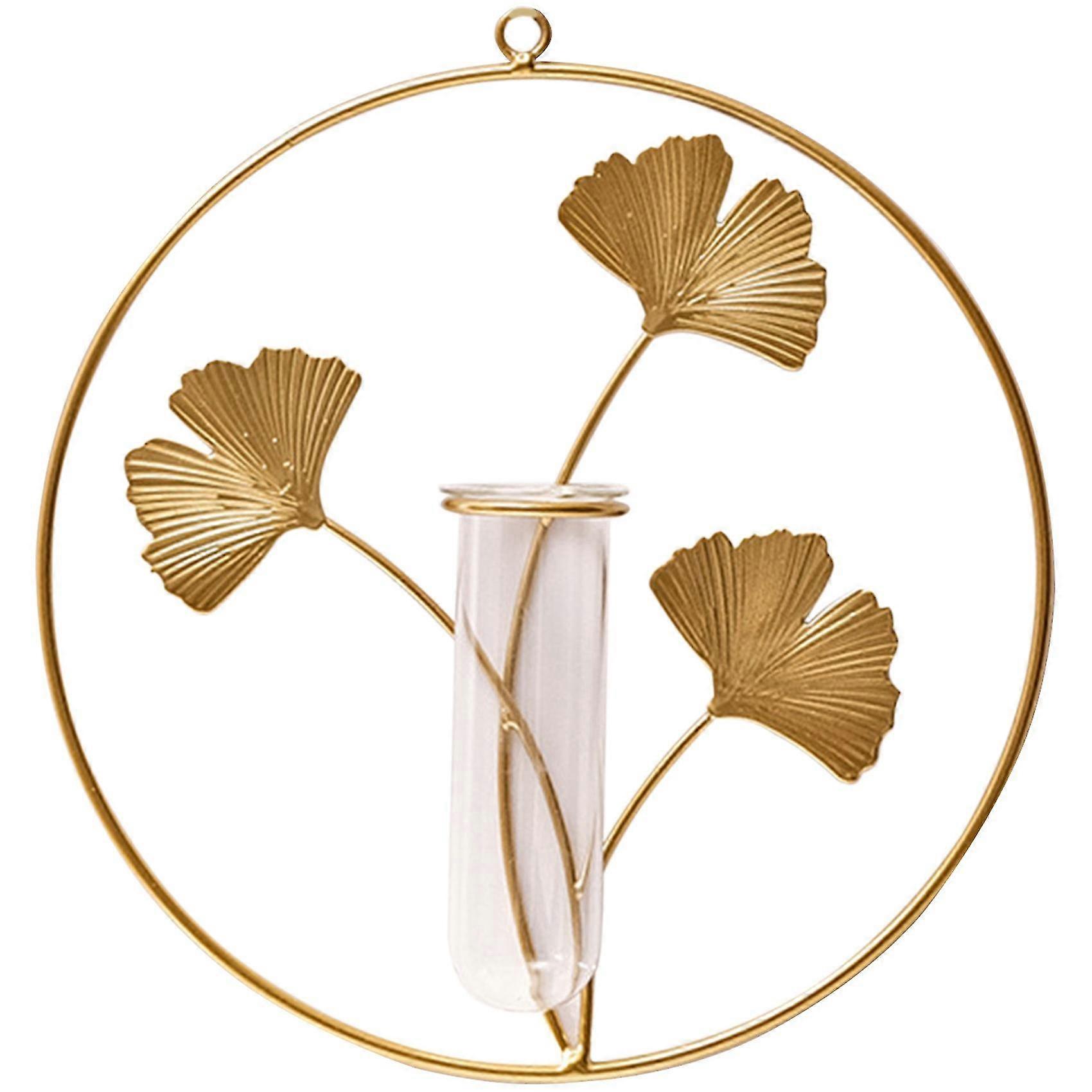 גינקו עם מבחנה מבחנה קישוט קיר תליון חדר יצירתי פריסת צמחים ירוקים קיר הידרופוני דצמ