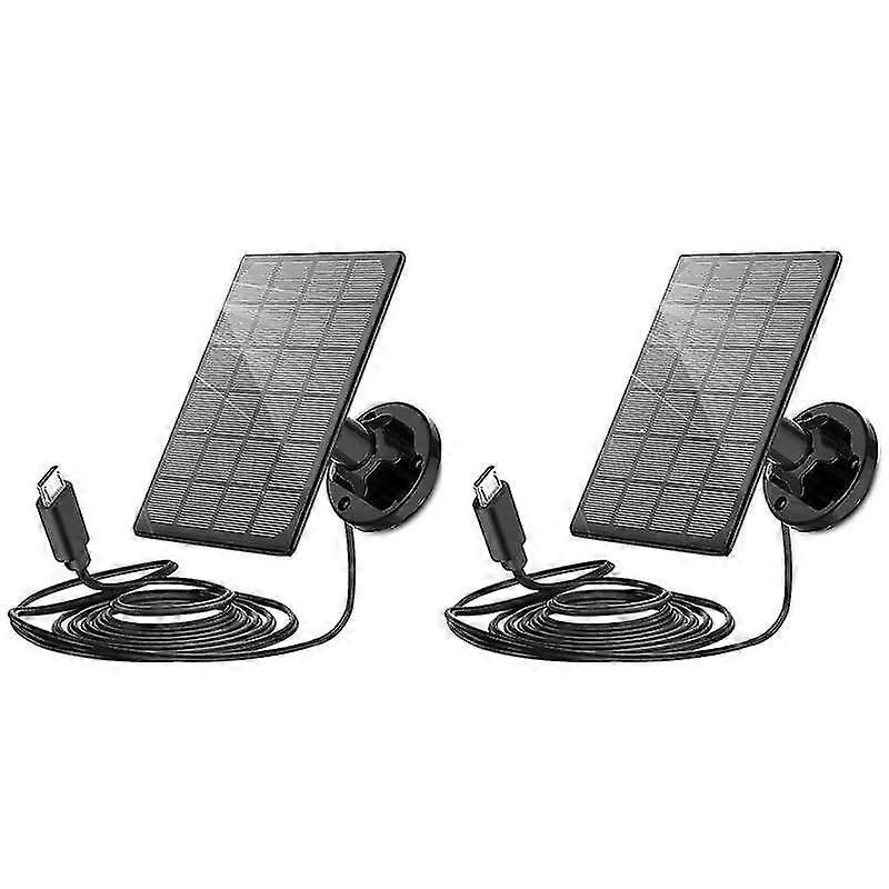 2x Solar Panel Wireless Outdoor Solar Security Camera Waterproof Solar Panel With Android Port Cabl