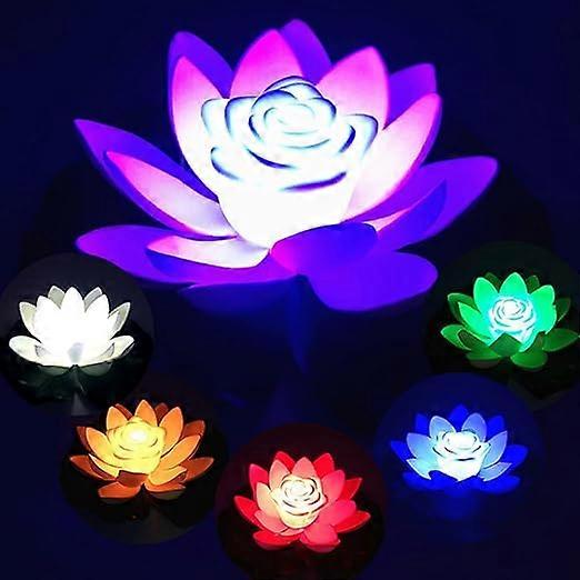 Floating Pool Light, Floating LED Lamp, LED Pool Light, Battery Operated Artificial Lotus Flower Night Lamp, Waterproof Pool Light Ball for Swimming