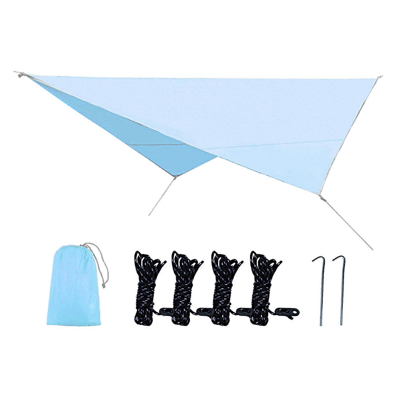 Kaesi 1 Set Outdoor Canopy Safety Waterproof Large Space Anti-UV Tear Resistant Silver-coated Sun Block Tent for Camping