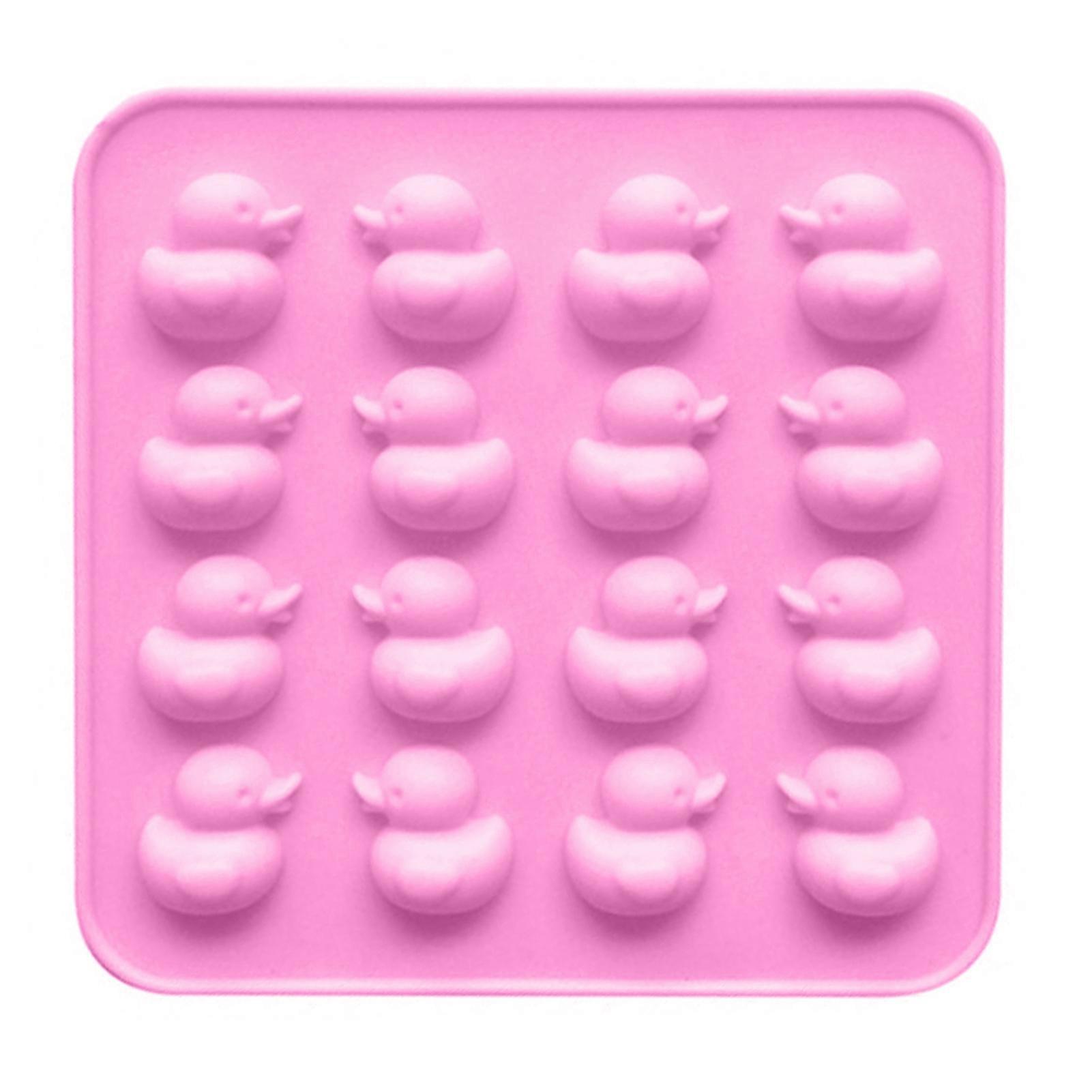 Chocolate Mold 16-Cavity Easy Demoulding Highly Flexible Heat-proof Cold-resistant Duck Texture Ice Cube Mold Kitchen Gadget KAESI