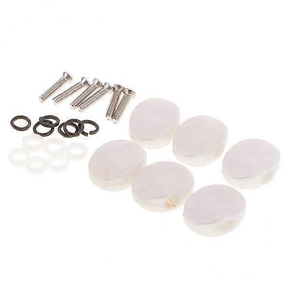 5xWhite Pearl Guitar Tuning Pegs Machine Heads knobs Handle Concave Style