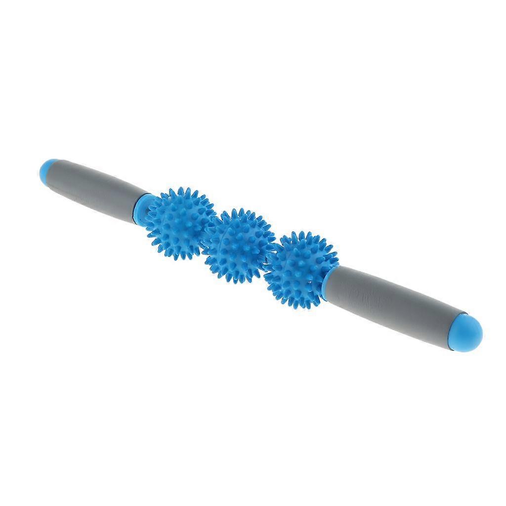 Spiky Ball Trigger Point Muscle Stick Roller Massage Wand Rolling Blue