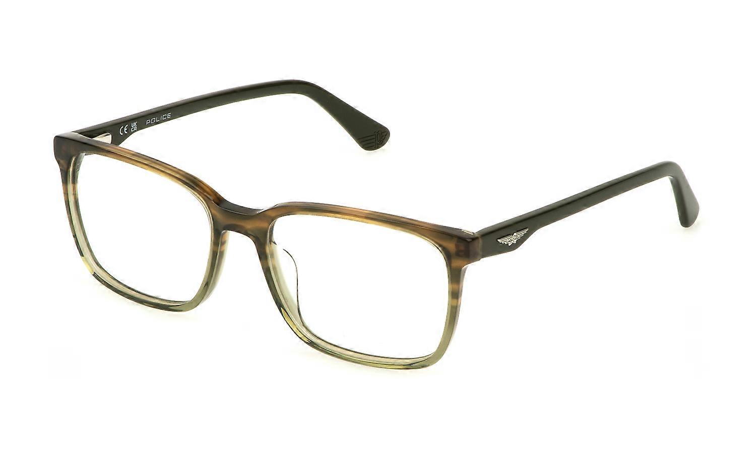 Eyewear Frames Police VPLN81 0GG6 Brown STRIATO+Green 55/17/145 MAN