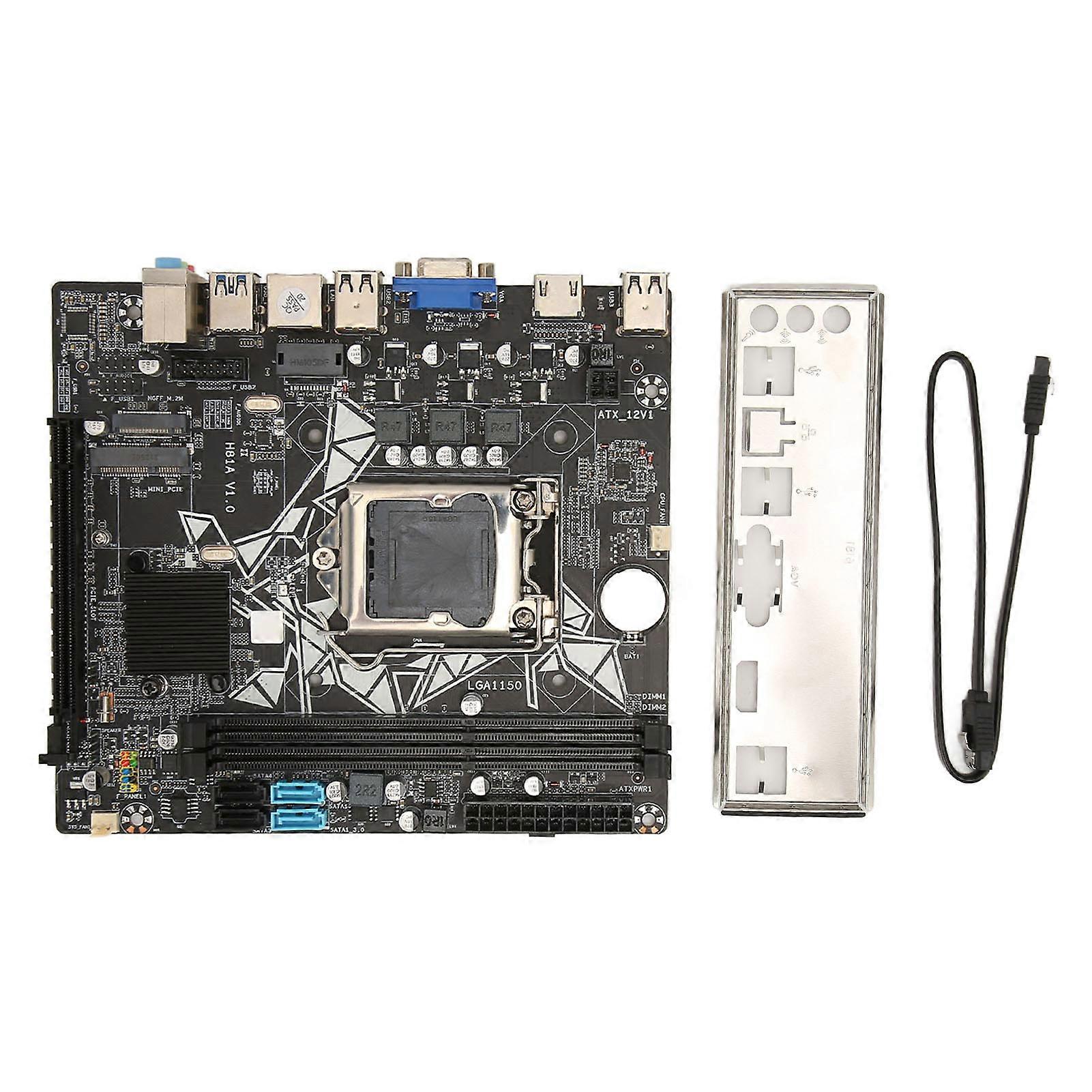 Carte mère professionnelle H81A compatible avec les broches LGA 1150 DDR3, carte mère de bureau avec interface multimédia HD et interface VGA