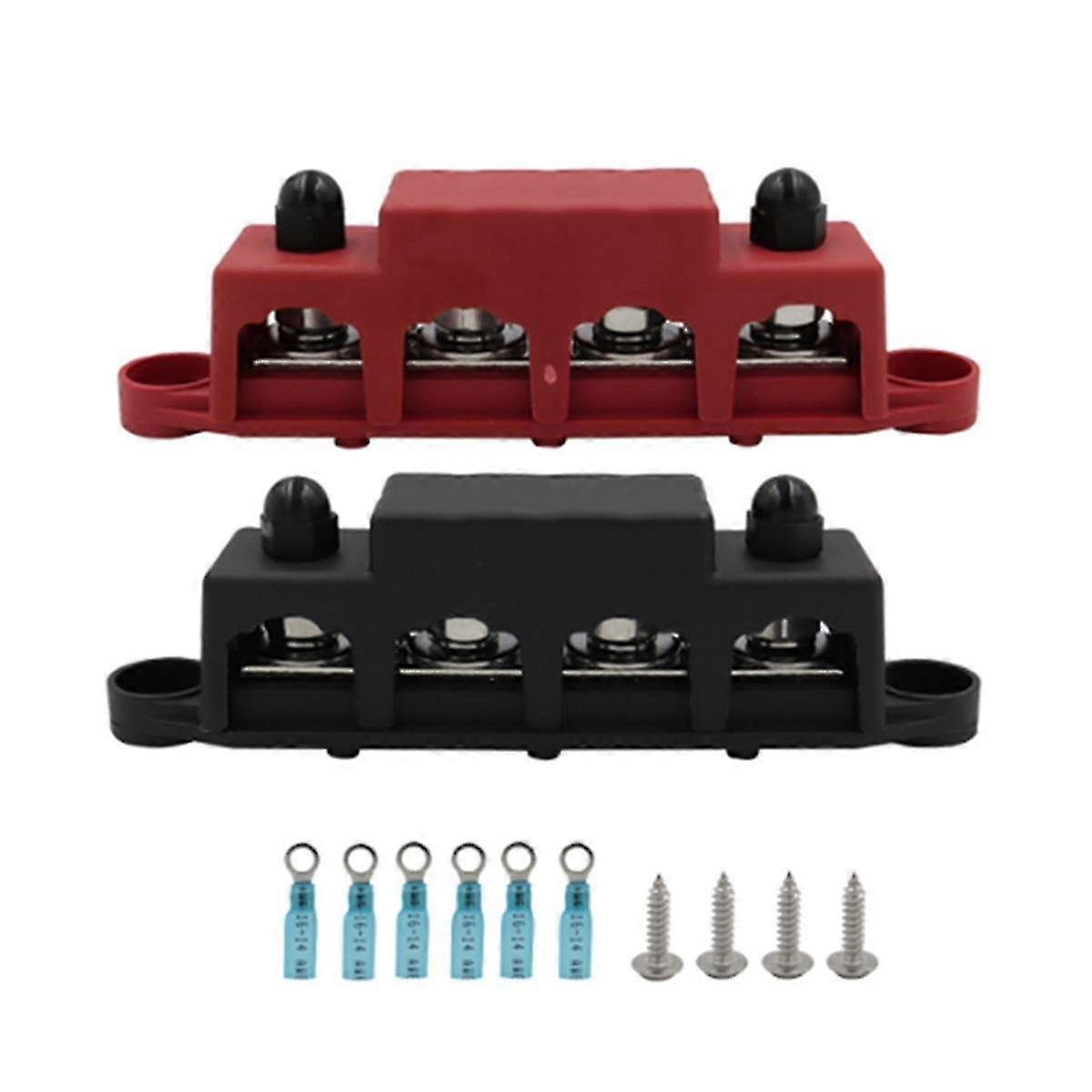 M8 Busbar Box Board 250a 4 Terminals Current Busbar Cable Box Power Box Parts Suitable For Rv Yacht Car