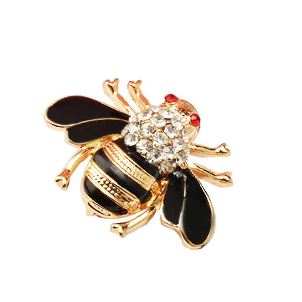 2xヴィンテージメタルクリスタルラインストーン昆虫ミツバチブローチ