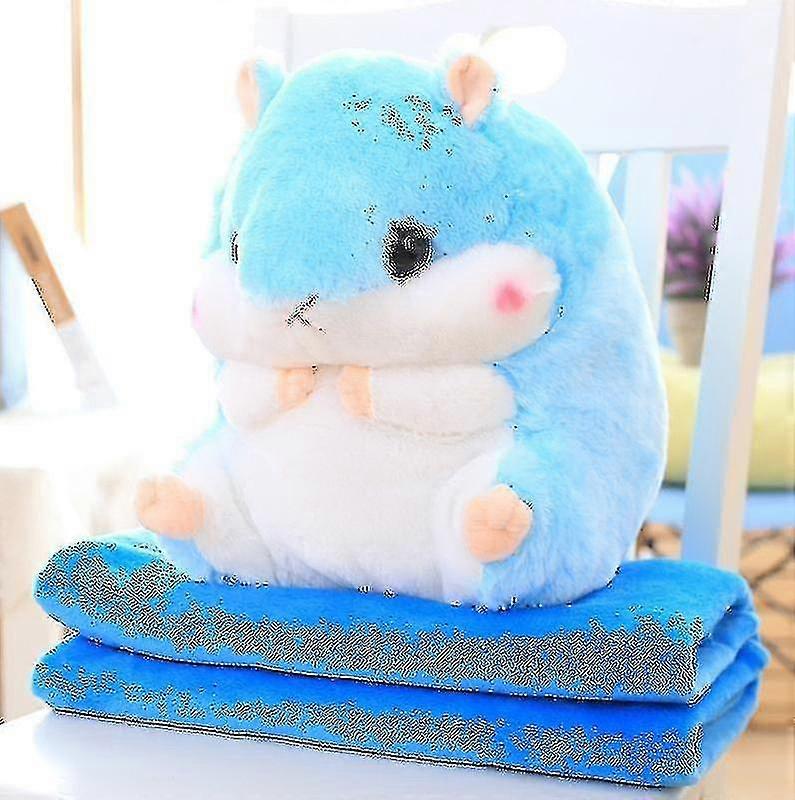 Brinquedos animais recheados de hamster de pelúcia fofos com cobertor