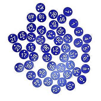 Numbered Labels 50PCS Tags for Livestock Beekeeping Breeding Supplies 1-50 Blue