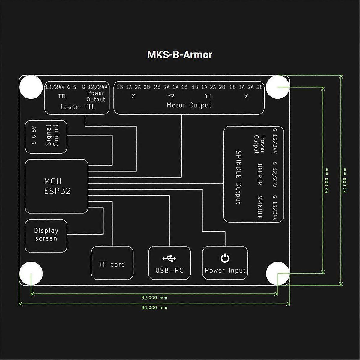 Mks Dlc32 V2.1 32bits lasergravör moderkort + ts35 LCD pekskärm + 2xa4988 kit offline ESP32 wifi-kontroller