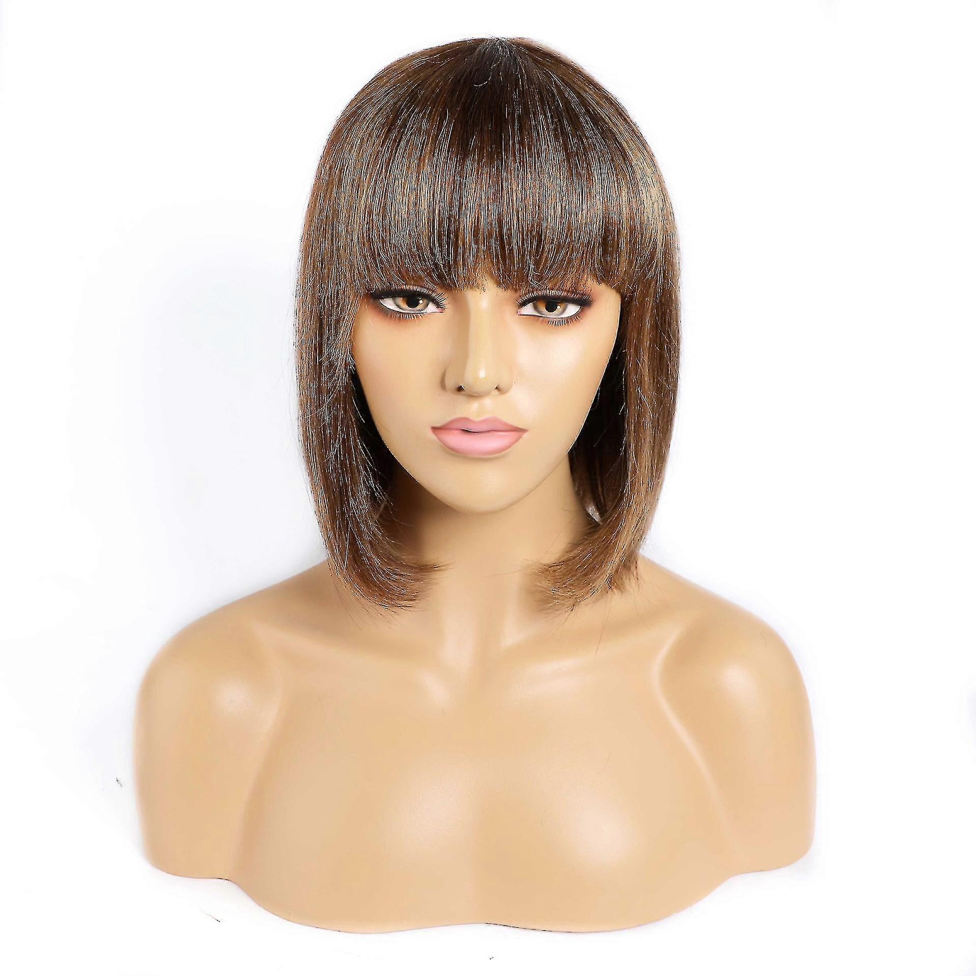 Kort bruin haar, echt haar