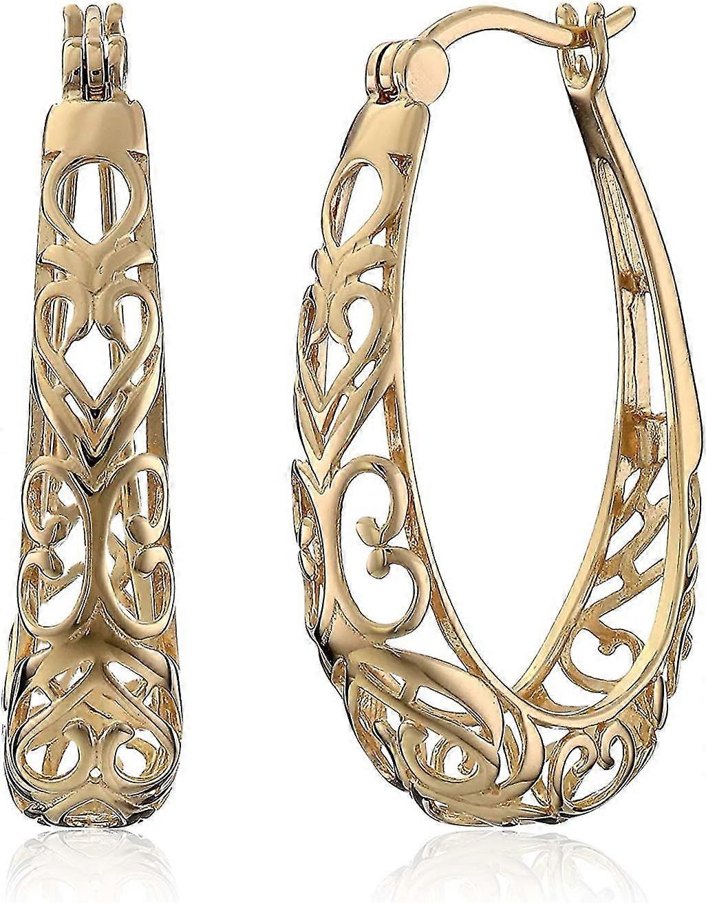 Pendientes de aro de filigrana de plata de ley