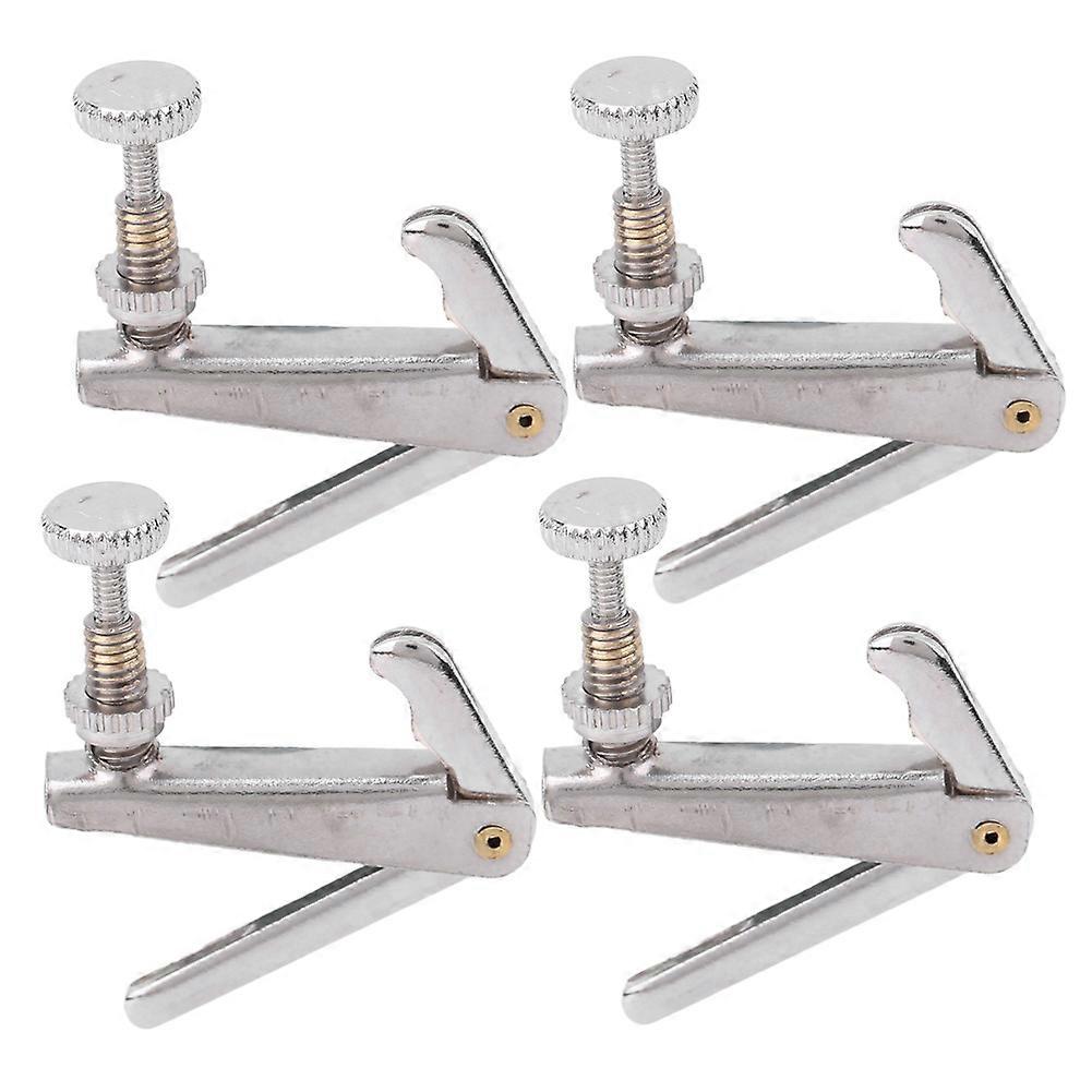 Violin String Tuner Copper Nickel Alloy 3/4 4/4 Violin String Adjustment Accessory Part(Silver)