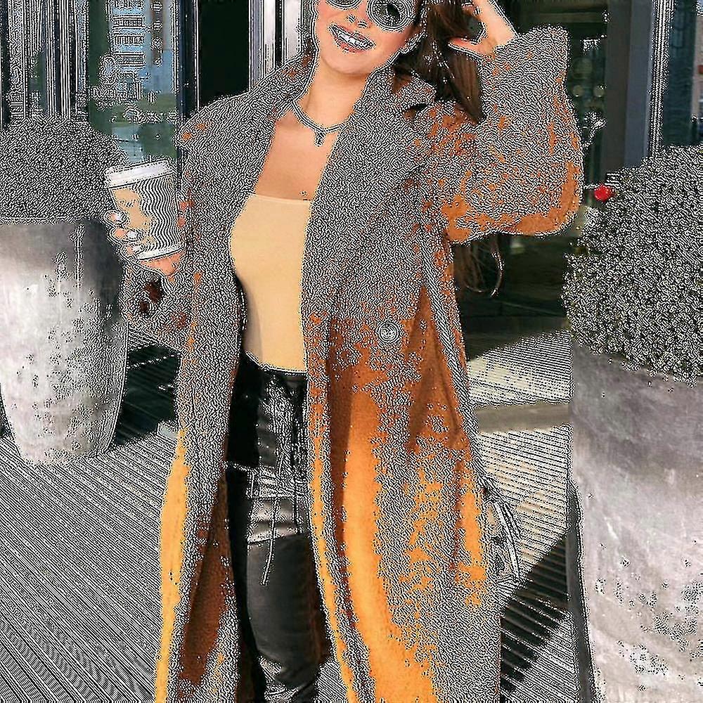 Mulheres Winter Fluffy Casaco Longo