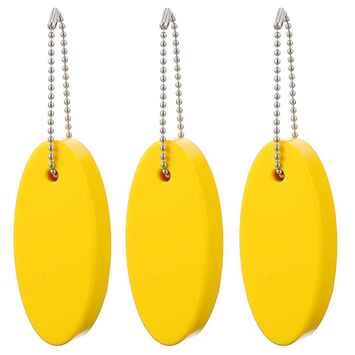 3pcs Novel Floating Keychain Durable Float Oval Key Ring Creative Key Chain