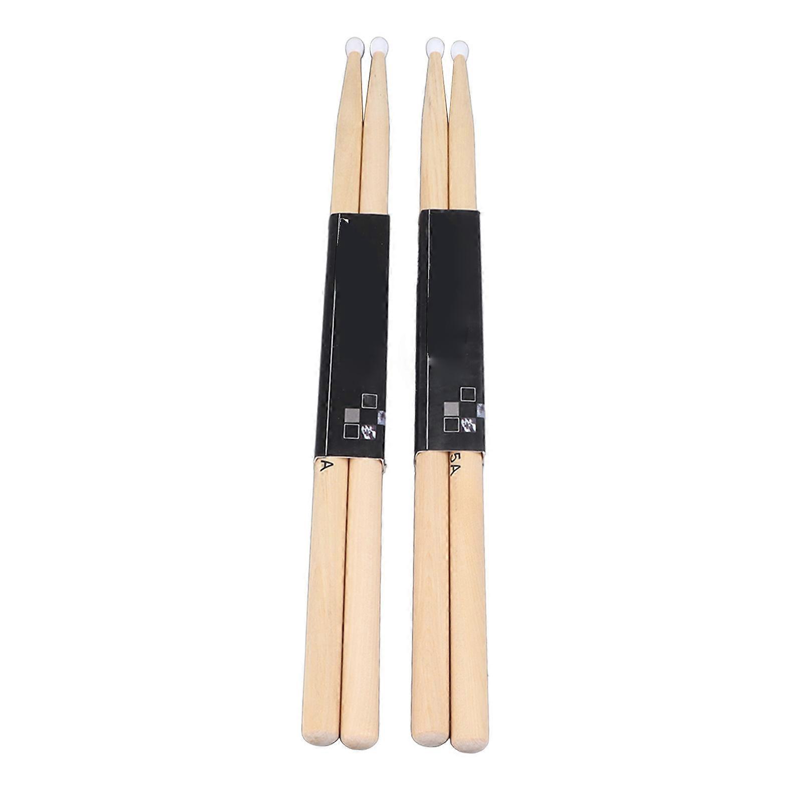 2 Pair Drum Sticks Maple Wood Multifunctional 5A Drumsticks for Exercise Performance Beginners Professionals