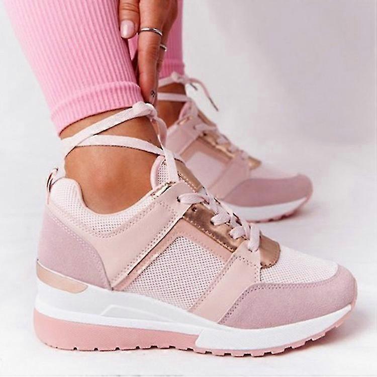 Women's Vulcanized Casual Comfy Shoes - Lace-up Wedge Sports Snickers