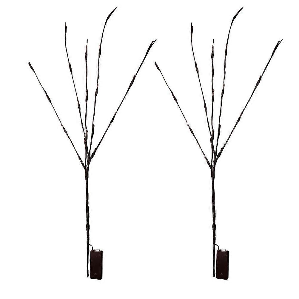 2 Pack Branch Lights 20 LED batteridrevne dekorative lys Willow Twig Branch Tree Lights til hjemmet juledekoration varm hvid