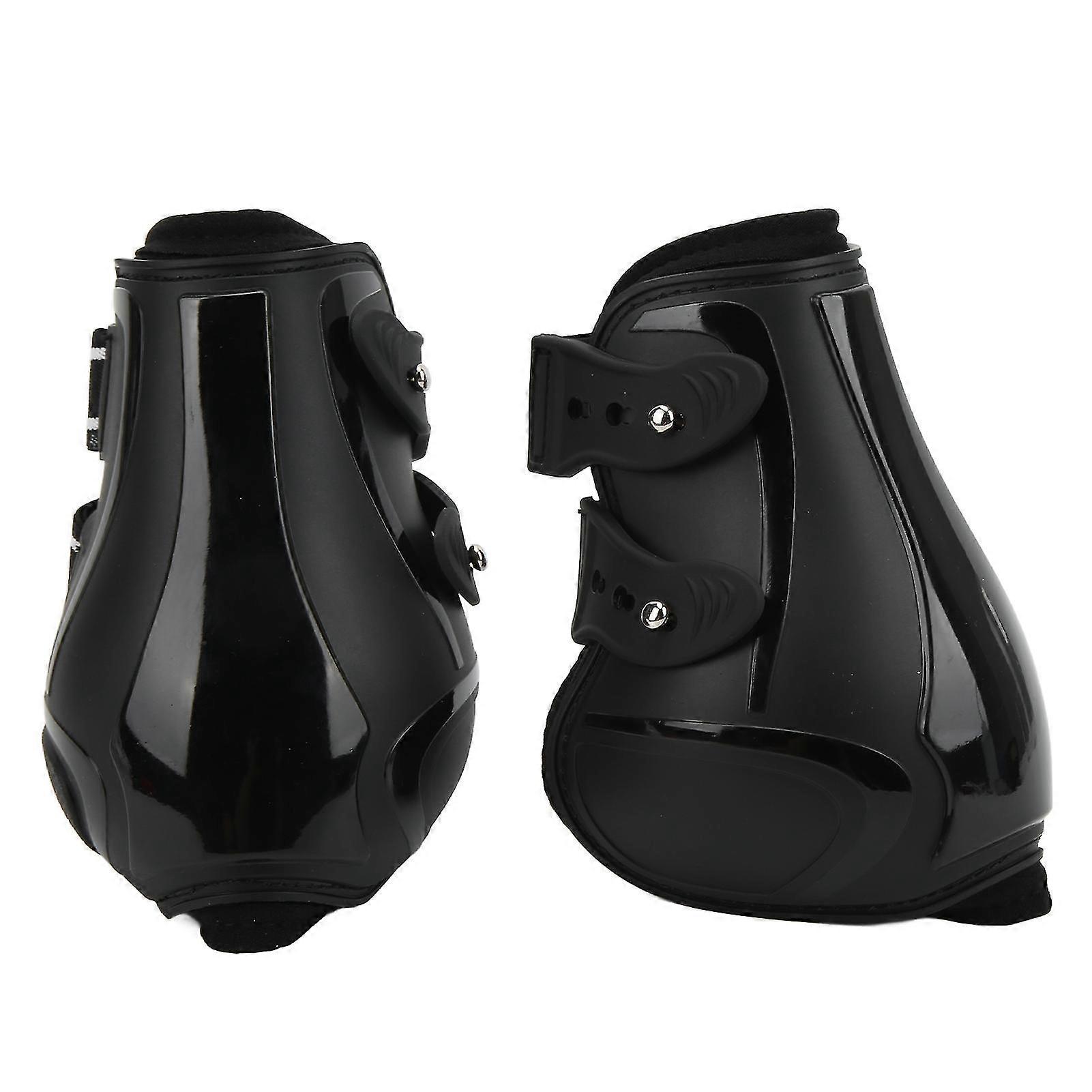 Adjustable Soft Anti-Slip Horse Tendon Boots Set - Black Hind Legs