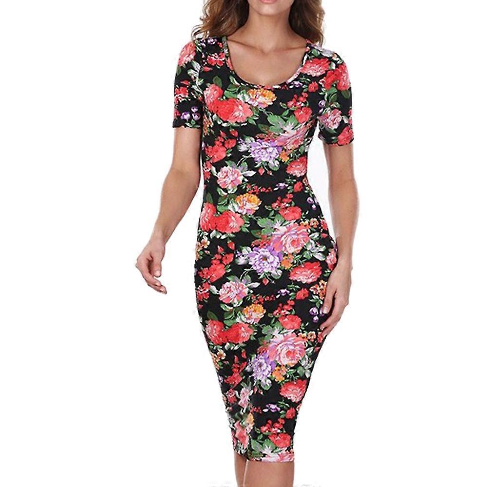 Impression De Jupe Crayon Manches Courtes Robe