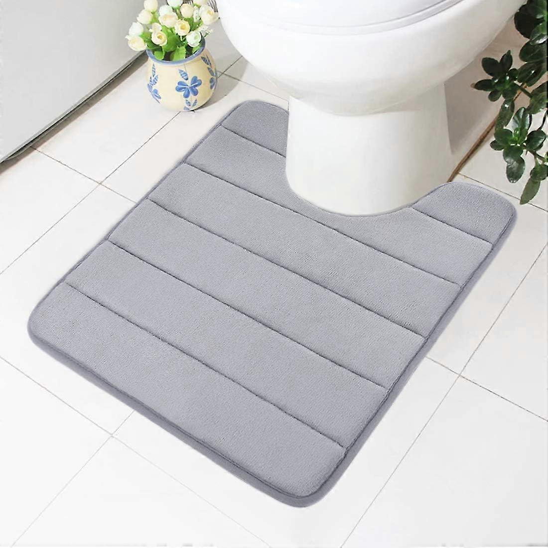 Memory Foam Bath Mat, Non-Slip Backing, Soft, Water Absorbent, for WC and Bathroom, Memory Foam, Grey, 50 x 60 cm