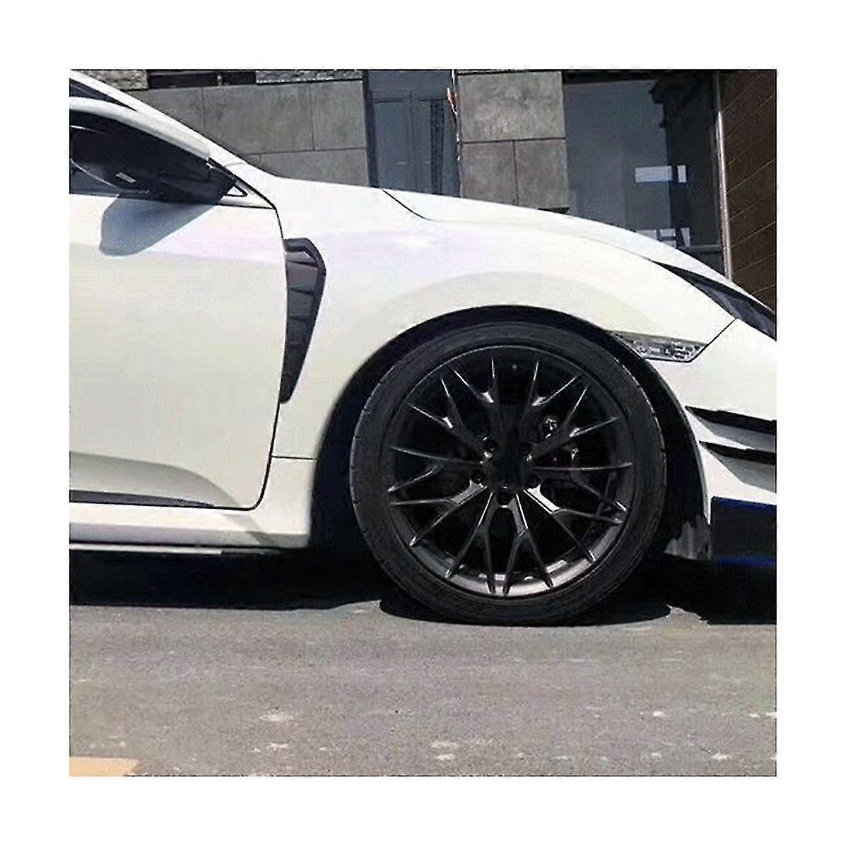 Car Black Front Bumper Lip Fin Splitter Spoiler Canard Sticker For 10th Type-r 2019-2021