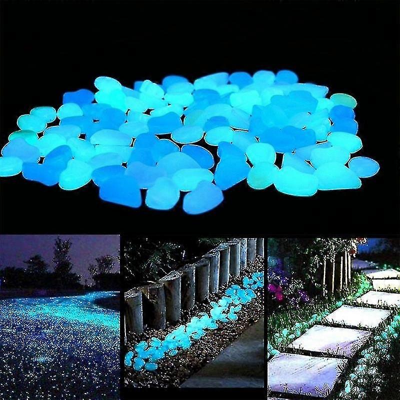 100pcs Luminous Stones For Outdoor Walkways Home Garden Yard Decor Fish Tank Pebble Rocks Glowing Stones Glow In The Dark Pebbles
