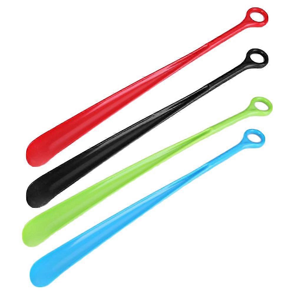4 قطع البلاستيك طويل Shoehorn المهنية Shoehorn الأحذية رافع للنساء الرجال (لون عشوائي) - FCY