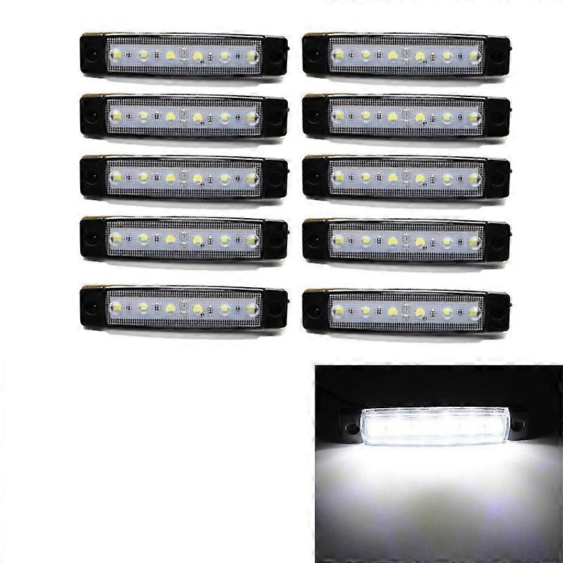 10 X Red Thin Side Marker Lights Clearance 24 LED Chrome For - Foto 8