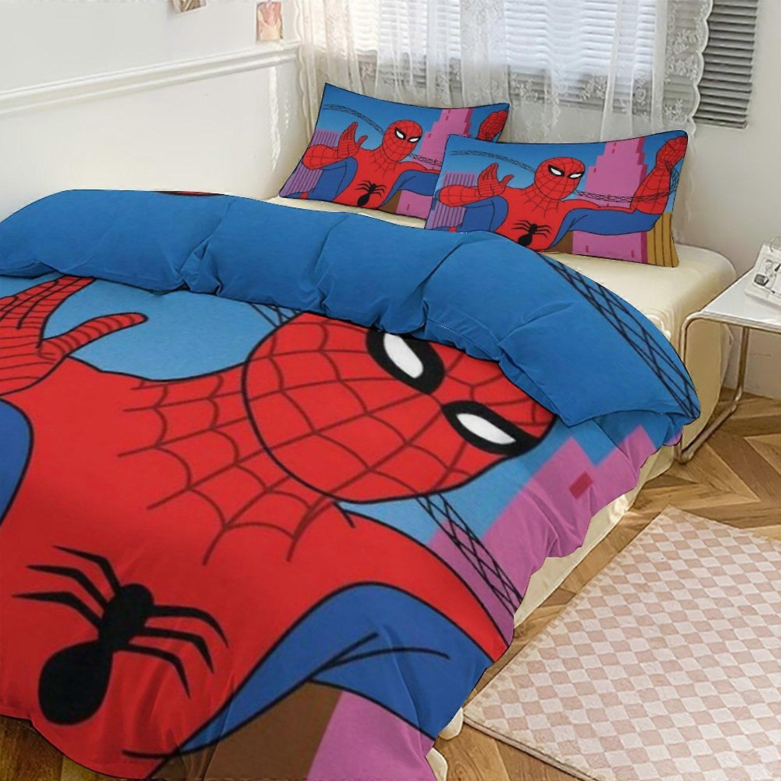 Bedding set JP427 Spiderman Crawl 3 Piece Bed Set - Includes Reversible Comforter & Sheet Set Bedding - Fade Resistant Microfiber TH427