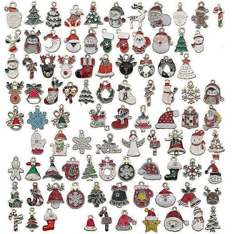 96pcs Christmas elements Enamel Charm Pendant