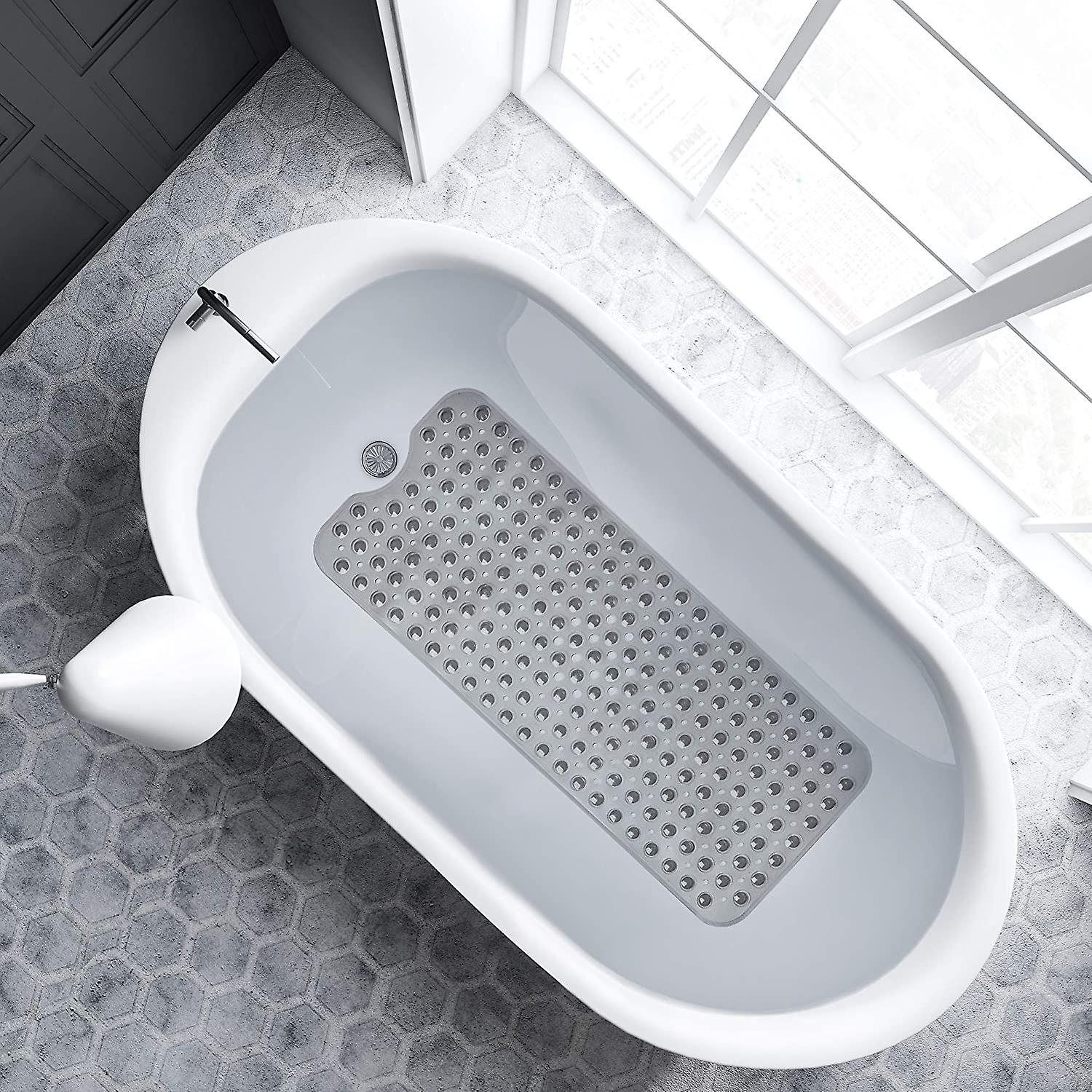 Nonslip Bath Mat, Extralong Textured Nonslip Surface With Suction