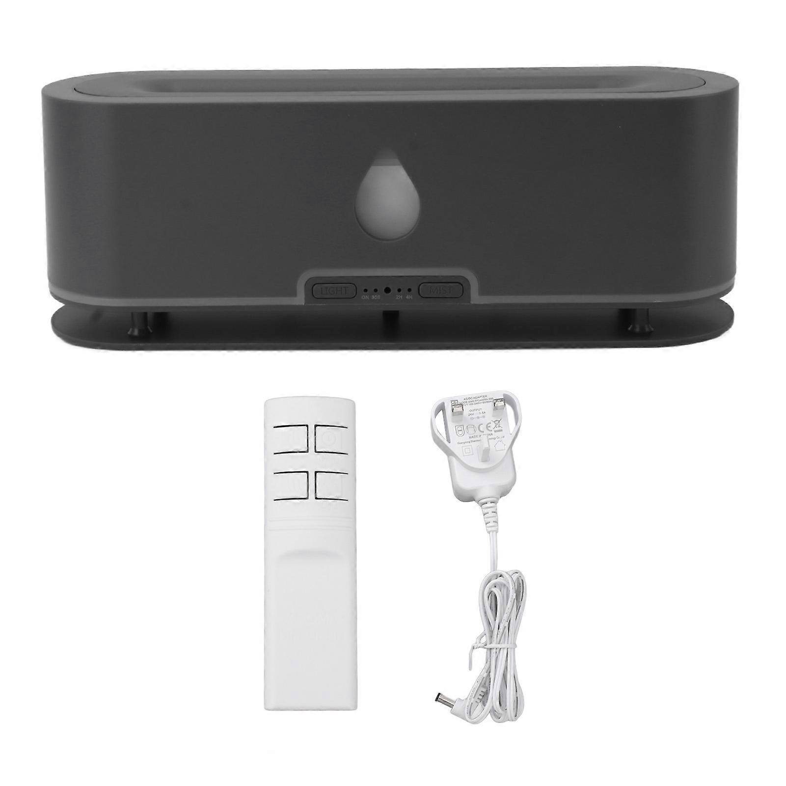 Flame Diffuser Humidifier Quiet 2h 4h Timing Remote Control Aromatherapy Humidifier with 7 Color Light 100240V Grayish Black UK Plug