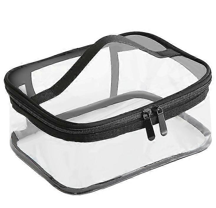 Clear Makeup Bag With Zipper And Handle, Portable Transparent ,medium