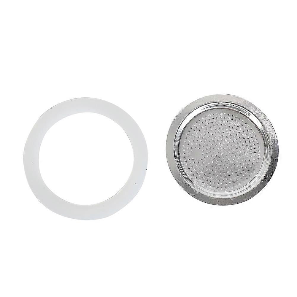 Seal Silicone Ring Gaskets And Aluminum Filters Replacement Kit For Kitchen Moka Pot Espresso Coffee Makers Accessories Washer